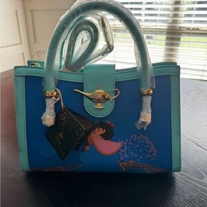 Loungefly Teal & Blue Princess Satchel with Gold Genie Lamp Accent